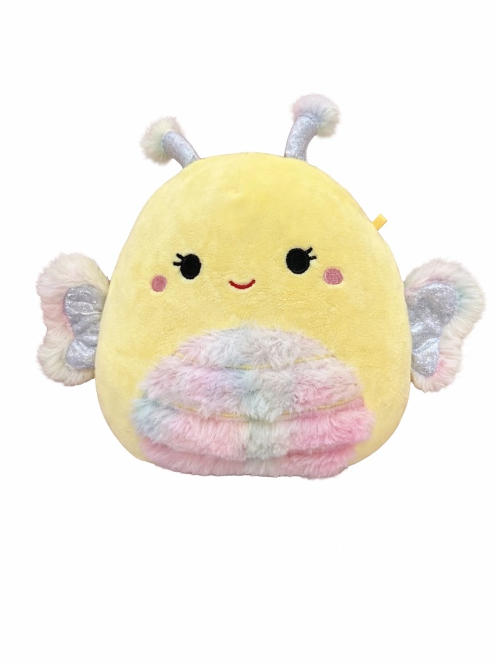 Squishmallows Nixie The Butterfly 8” Plush Yellow Rainbow Fuzzy Belly Easter